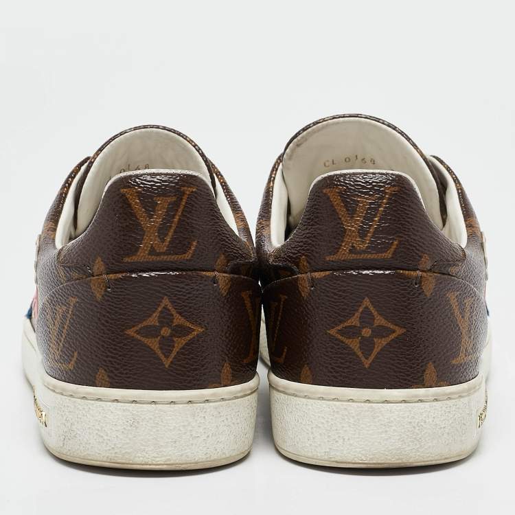 Pre Owned Louis Vuitton Monogram Canvas LV Black Heart Sneakers Size 38