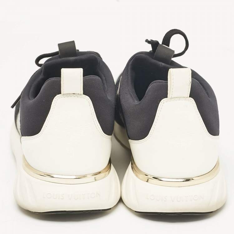 Pre Owned Louis Vuitton Black Mesh and Monogram Leather Aftergame Sneakers Size 38.5