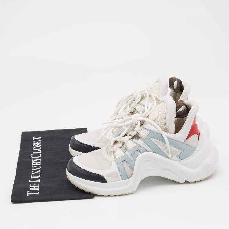 Pre Owned Louis Vuitton Multicolor Leather and Fabric Archlight Sneakers Size 39