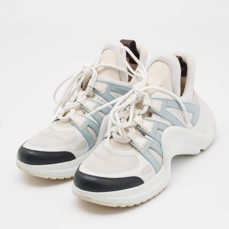 Pre Owned Louis Vuitton Multicolor Leather and Fabric Archlight Sneakers Size 39