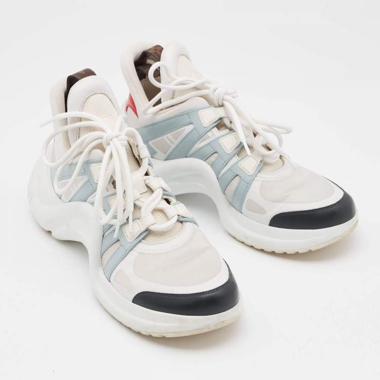 Pre Owned Louis Vuitton Multicolor Leather and Fabric Archlight Sneakers Size 39