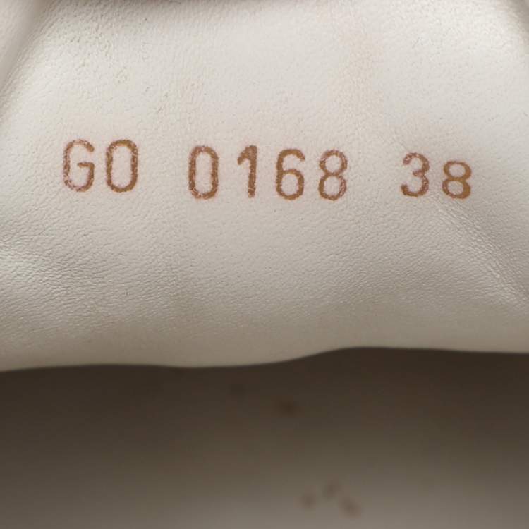 Pre Owned Louis Vuitton White Leather And Mesh Monogram Reverse Run Away Sneakers Size 38