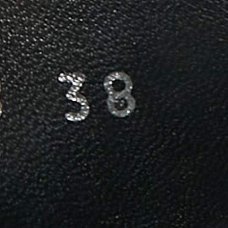 Pre Owned Louis Vuitton Black Leather Platform Laureate Slingback Sandals Size 38