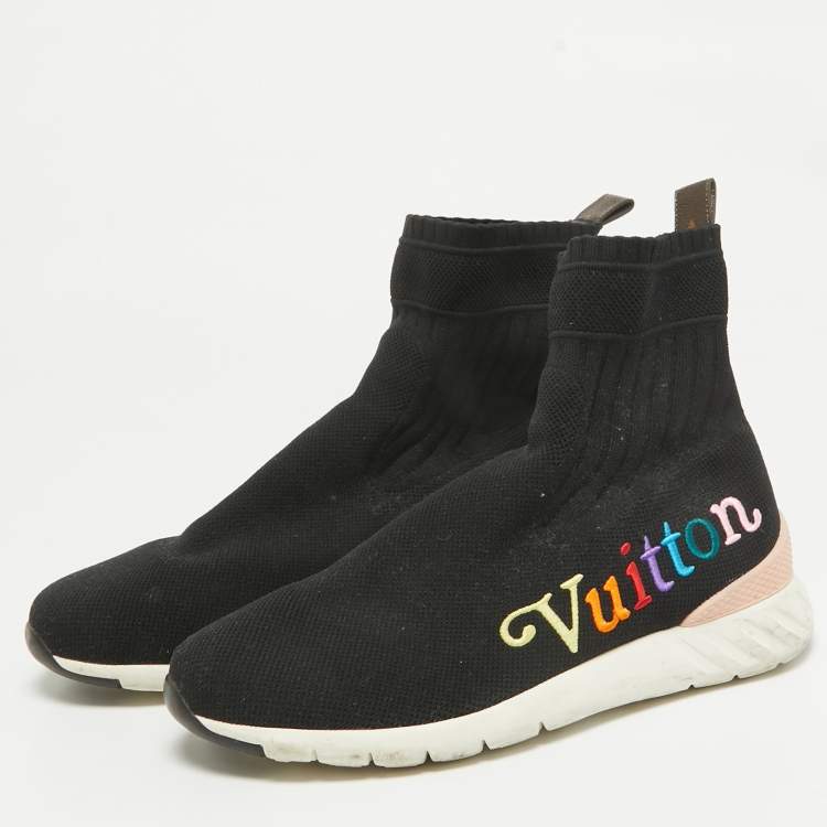 مملوكة مسبقًا Louis Vuitton Black Knit Fabric Aftergame High Slip On Sneakers Size 40