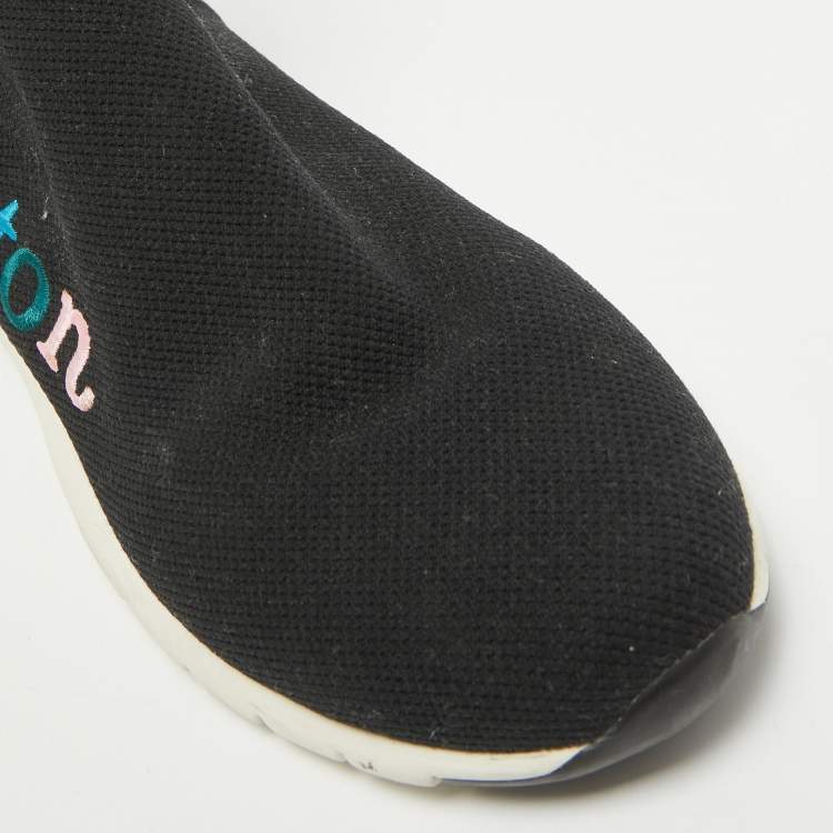 مملوكة مسبقًا Louis Vuitton Black Knit Fabric Aftergame High Slip On Sneakers Size 40
