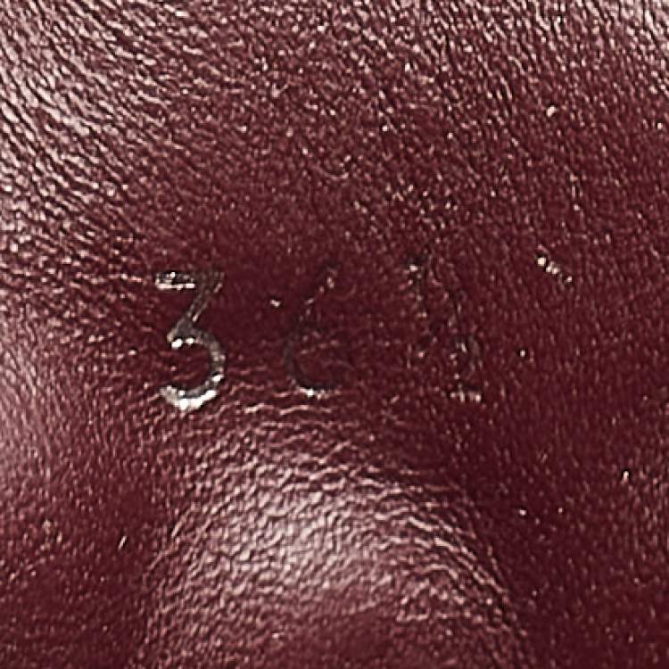 Pre Owned Louis Vuitton Burgundy Calf Hair and Python Leather Run Away Lace Up Sneakers Size 36.5