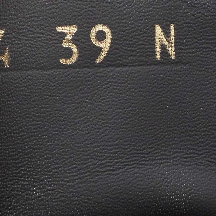 Pre Owned Louis Vuitton Black Leather Sunset Slingback Sandals Size 39