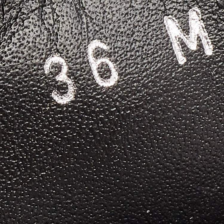 Pre Owned Louis Vuitton Black Leather Wonderland Flat Ranger Combat Boots Size 36