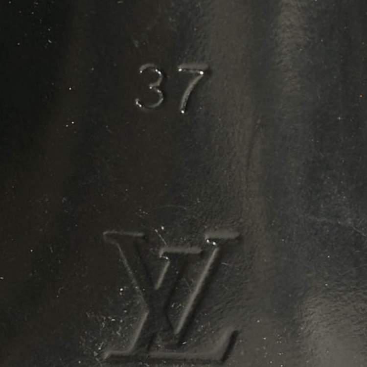 Pre Owned Louis Vuitton Black Leather Revival Slide Sandals Size 37