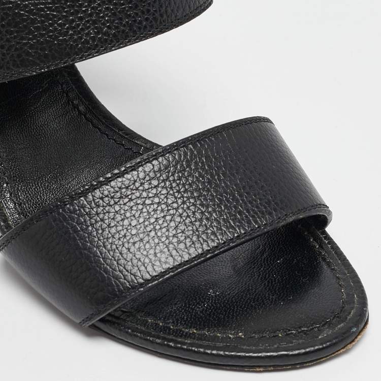 Pre Owned Louis Vuitton Black Leather Horizon Sandals Size 37