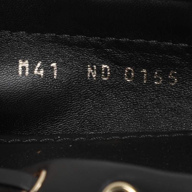Pre Owned Louis Vuitton Black Monogram Empreinte Leather Gloria Loafers Size 41