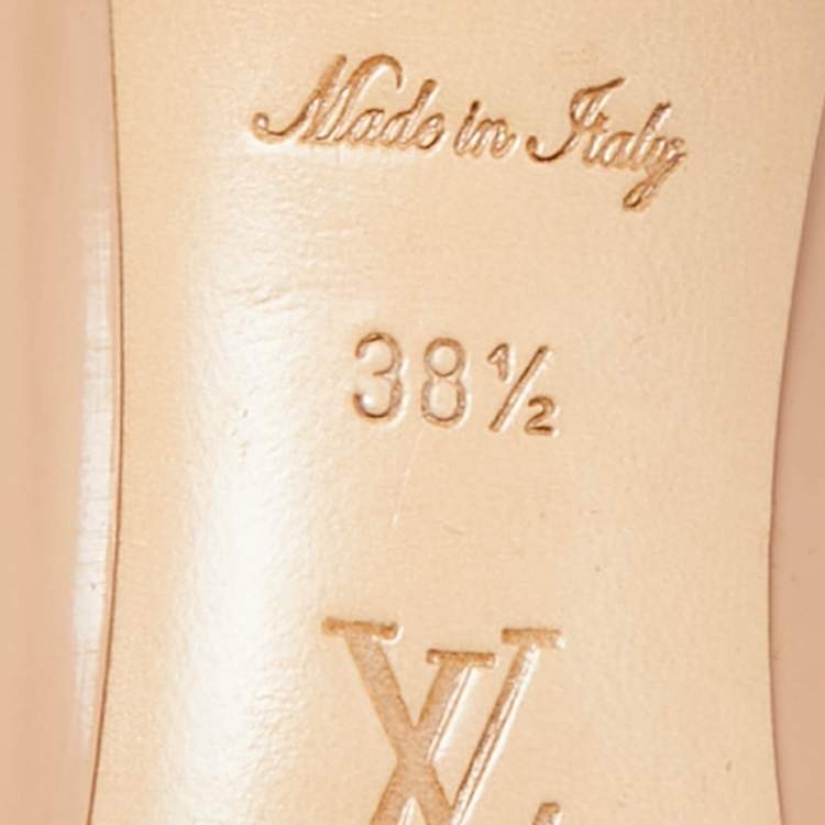 Pre Owned Louis Vuitton Beige Leather Heartbreaker Pointed Toe Pumps Size 38.5