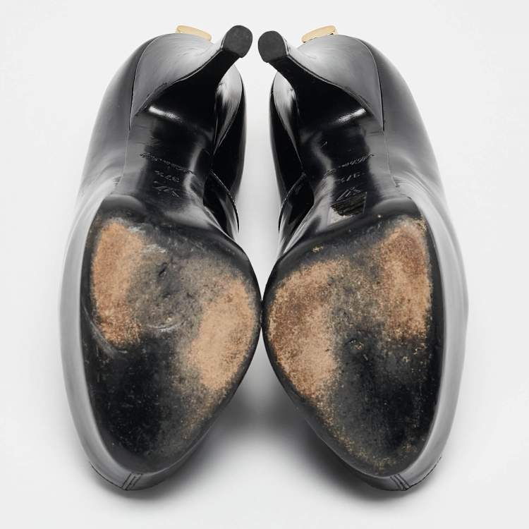 Pre Owned Louis Vuitton Black Patent Leather Oh Really! Pumps Size 37.5