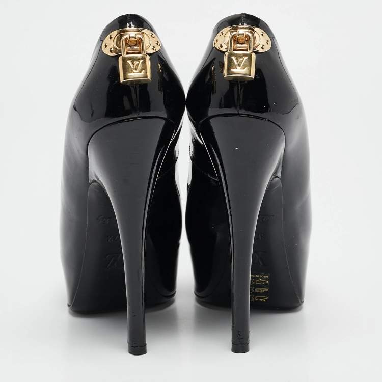 Pre Owned Louis Vuitton Black Patent Leather Oh Really! Pumps Size 37.5