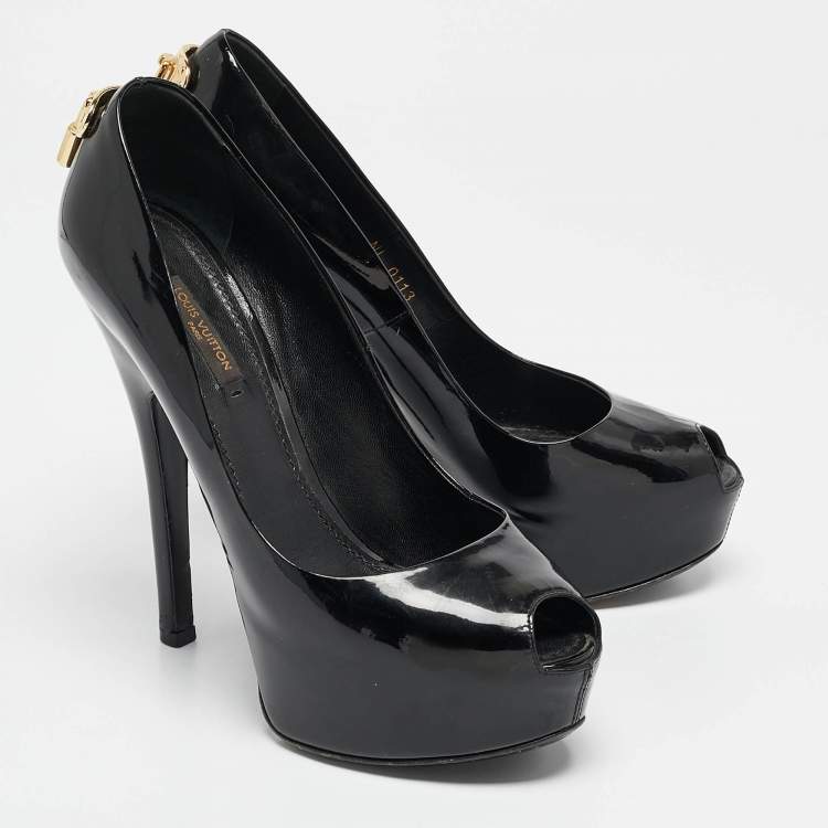 Pre Owned Louis Vuitton Black Patent Leather Oh Really! Pumps Size 37.5