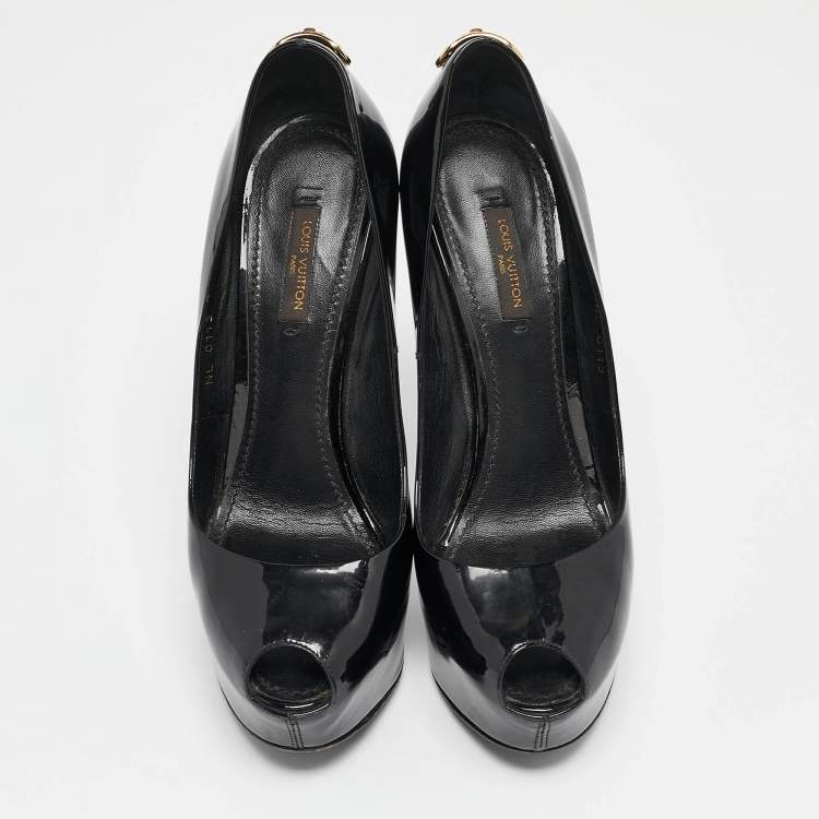 Pre Owned Louis Vuitton Black Patent Leather Oh Really! Pumps Size 37.5