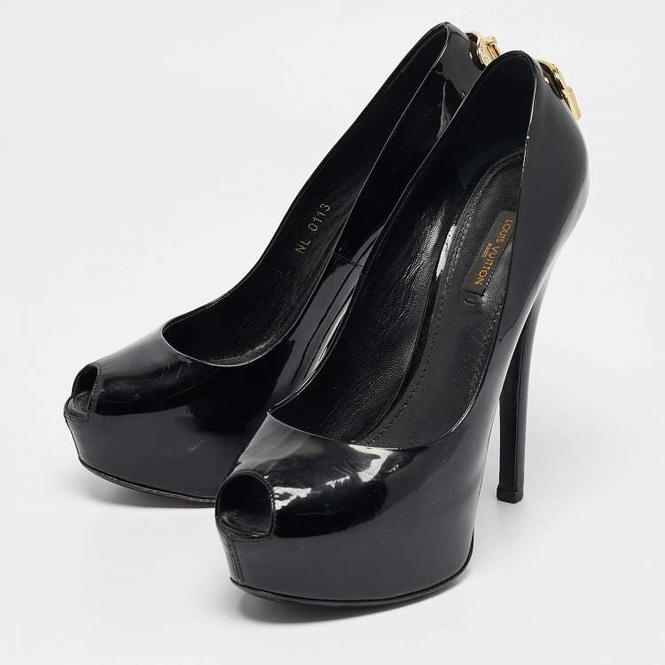 Pre Owned Louis Vuitton Black Patent Leather Oh Really! Pumps Size 37.5