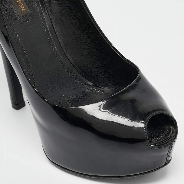 Pre Owned Louis Vuitton Black Patent Leather Oh Really! Pumps Size 37.5