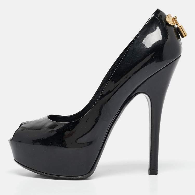 Pre Owned Louis Vuitton Black Patent Leather Oh Really! Pumps Size 37.5