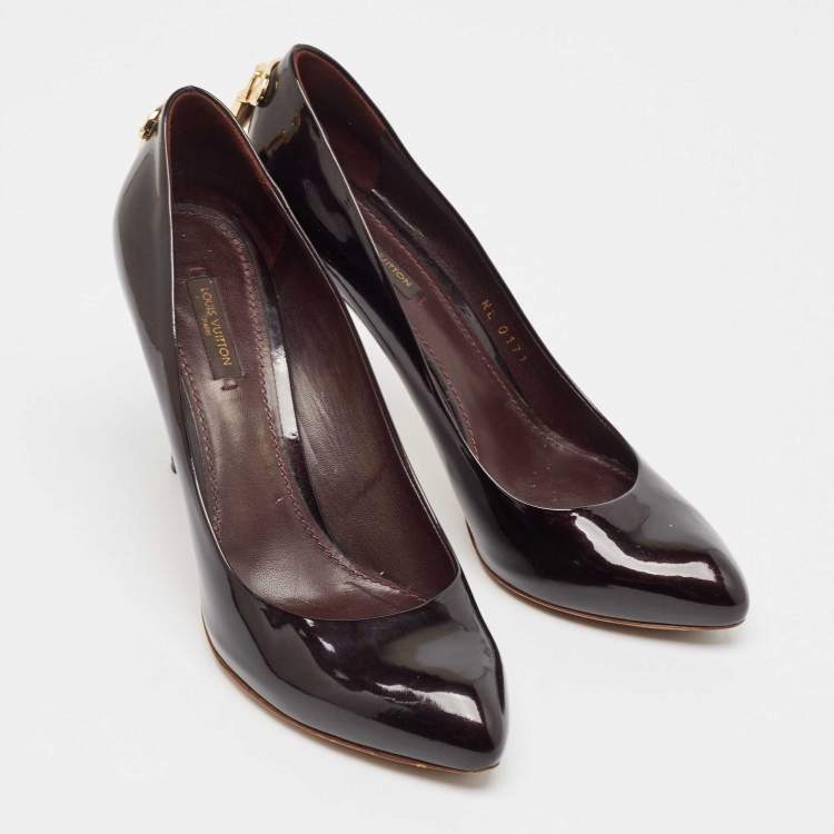 مملوكة مسبقًا Louis Vuitton Burgundy Patent Leather Oh Really! Platform Pumps Size 38.5