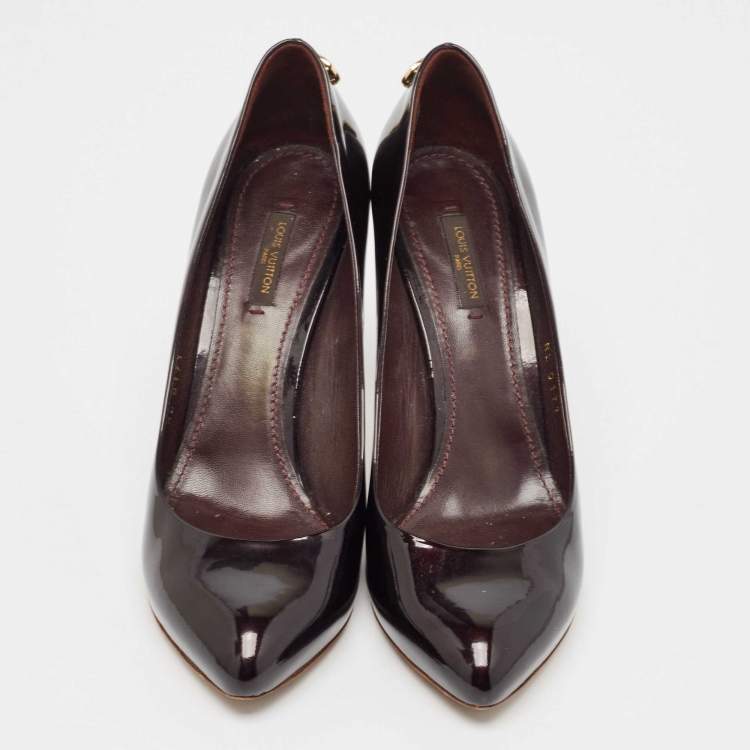 مملوكة مسبقًا Louis Vuitton Burgundy Patent Leather Oh Really! Platform Pumps Size 38.5