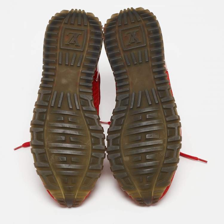 مملوكة مسبقًا Louis Vuitton Red Patent Leather and Suede Run Away Low Top Sneakers Size 40