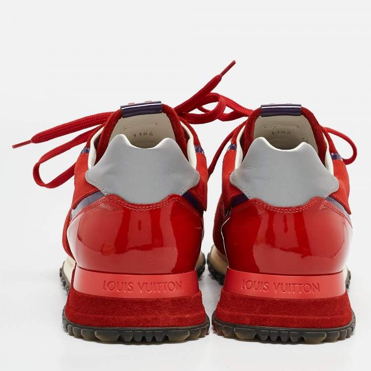 مملوكة مسبقًا Louis Vuitton Red Patent Leather and Suede Run Away Low Top Sneakers Size 40