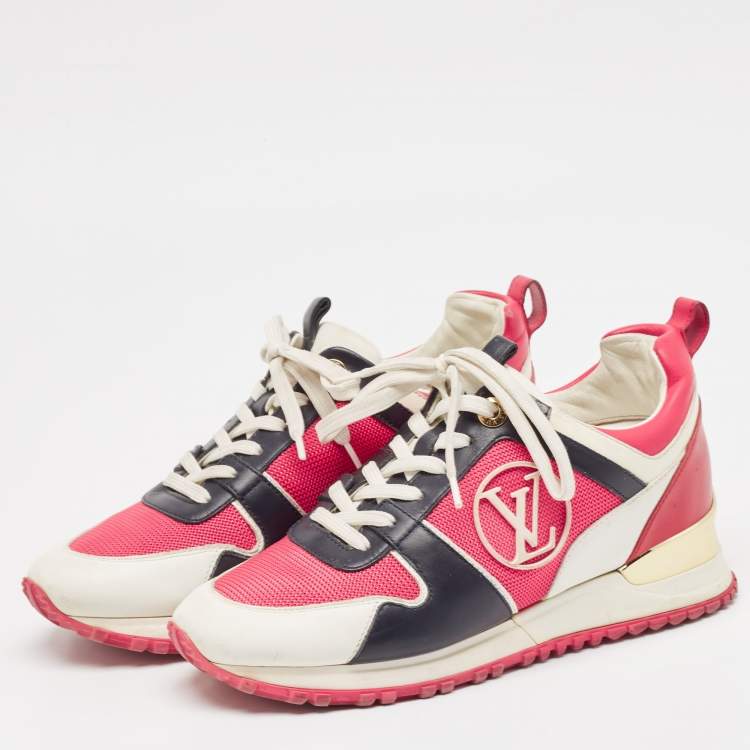 Pre Owned Louis Vuitton Multicolor Mesh and Leather Run Away Sneakers Size 36