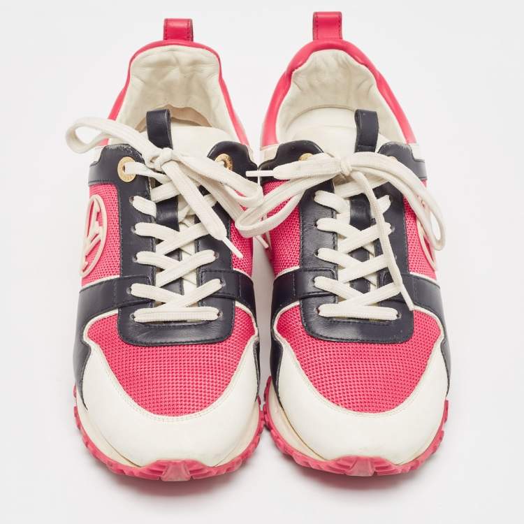 Pre Owned Louis Vuitton Multicolor Mesh and Leather Run Away Sneakers Size 36