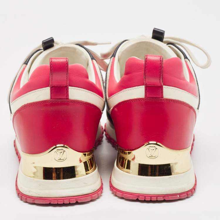 Pre Owned Louis Vuitton Multicolor Mesh and Leather Run Away Sneakers Size 36