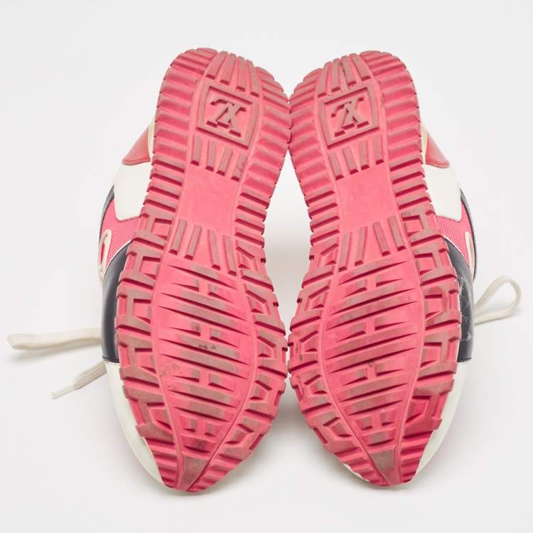 Pre Owned Louis Vuitton Multicolor Mesh and Leather Run Away Sneakers Size 36
