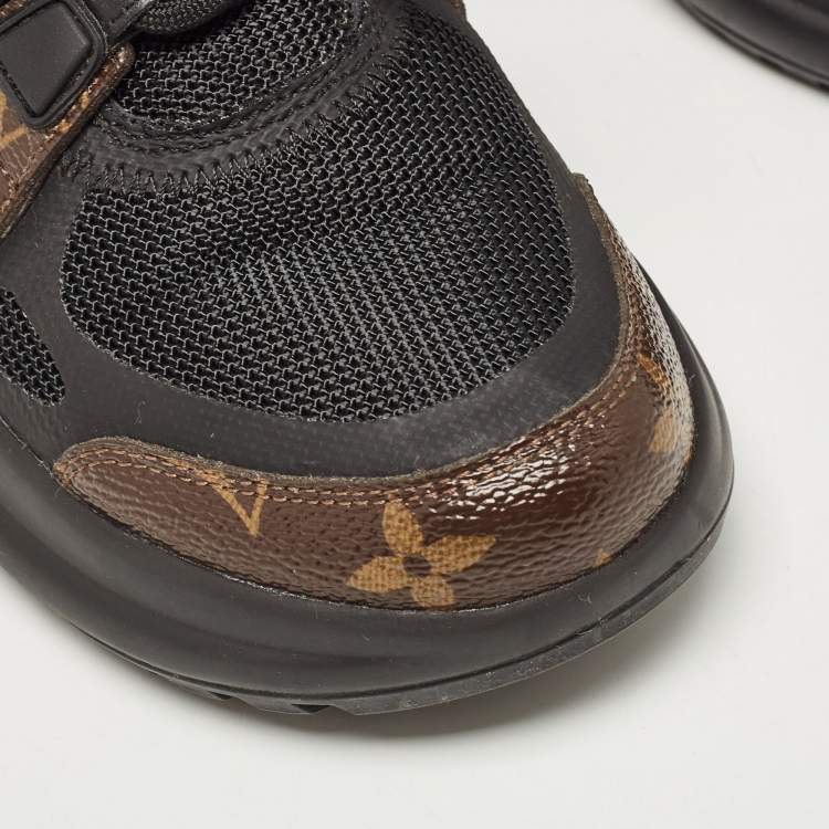 Pre Owned Louis Vuitton Black Monogram Canvas and Mesh Archlight Sneakers Size 36