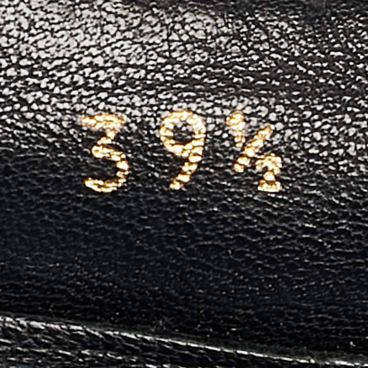 Pre Owned Louis Vuitton Black Leather Oxford Ballet Flats Size 39.5