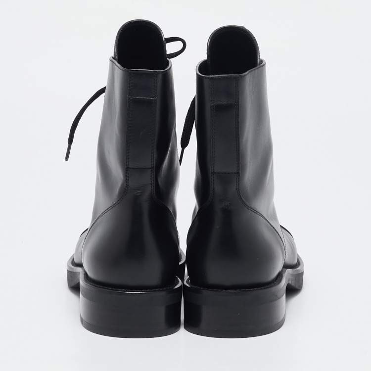 Pre Owned Louis Vuitton Black Leather Ranger Boots Size 37.5