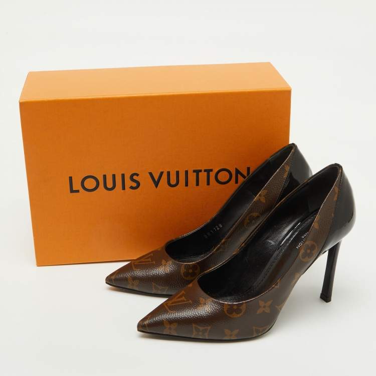 Pre Owned Louis Vuitton Monogram Canvas and Patent Leather Cherie Pumps Size 37.5 