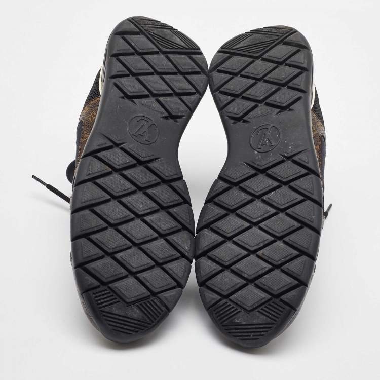 Pre Owned Louis Vuitton Black/Brown Fabric And Monogram Canvas Aftergame Sneakers Size 39.5