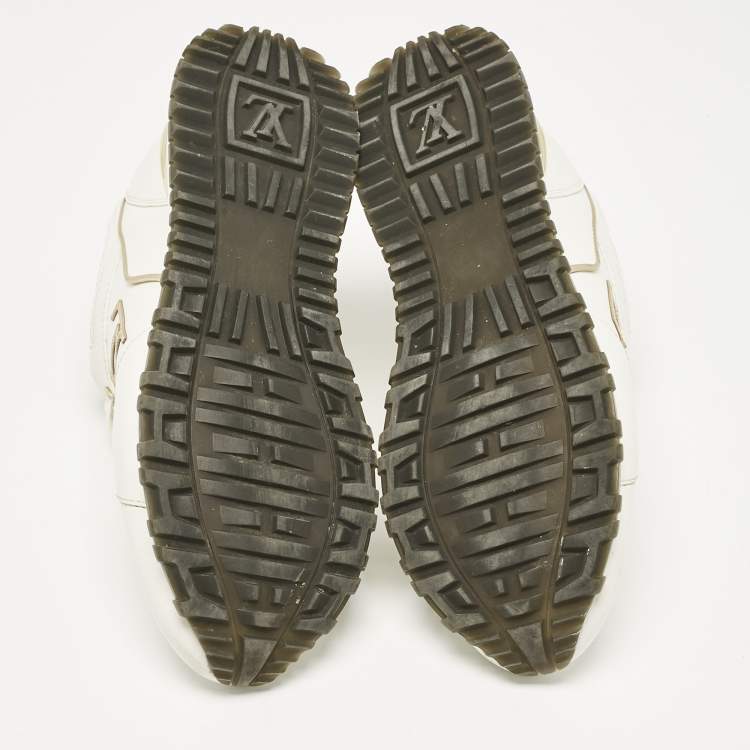 Pre Owned Louis Vuitton White Leather Run Away Sneakers Size 38
