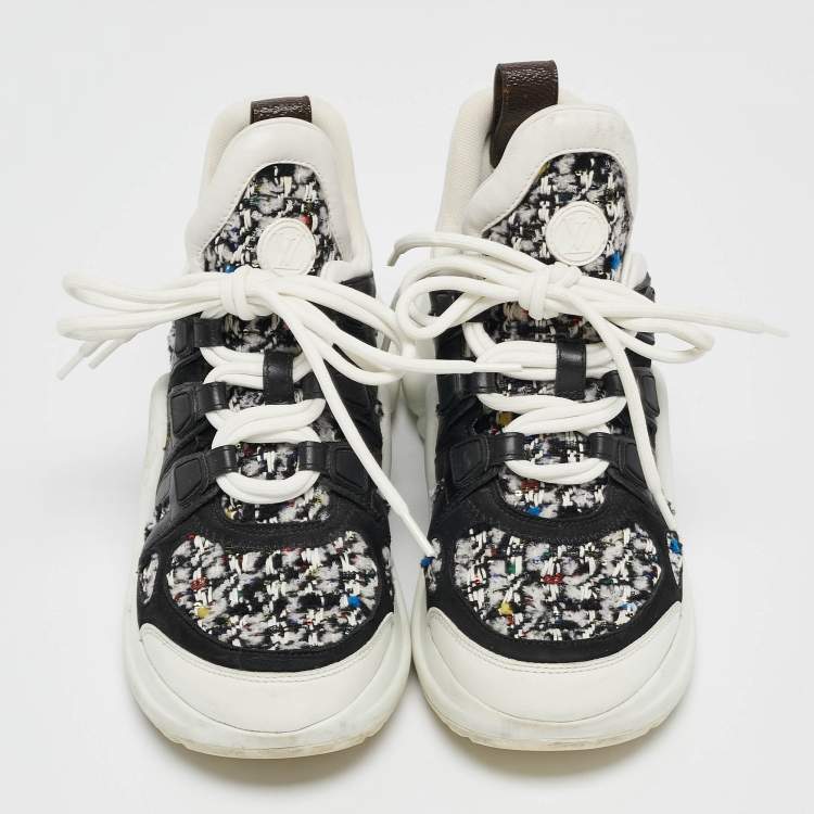 Pre Owned Louis Vuitton Multicolor Tweed and Leather Archlight Sneakers Size 35..5
