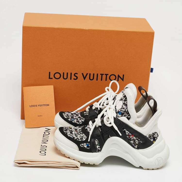 Pre Owned Louis Vuitton Multicolor Tweed and Leather Archlight Sneakers Size 35..5
