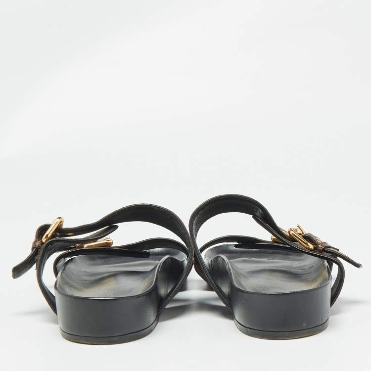 Pre Owned Louis Vuitton Brown Monogram Canvas Bom Dia Flat Slides Size 38