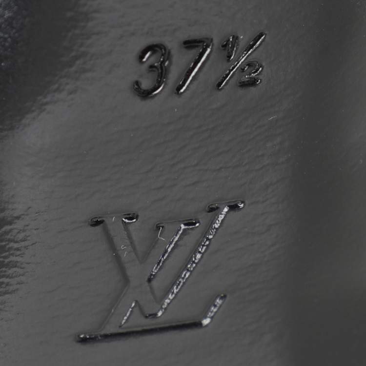 Pre Owned Louis Vuitton Black Monogram Canvas and Leather Temptation Pumps Size 37.5
