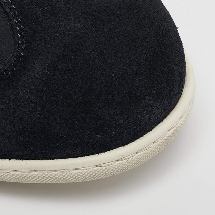 Pre Owned Louis Vuitton Navy Blue Suede and Nylon Low-Top Sneakers Size 39
