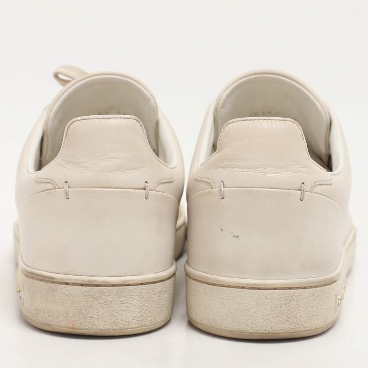 Pre Owned Louis Vuitton White Leather Frontrow Low Top Sneakers Size 38.5