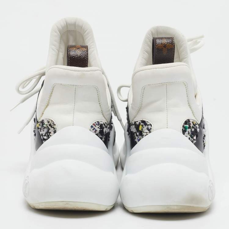Pre Owned Louis Vuitton Multicolor Leather and Tweed Archlight High Top Sneakers Size 40