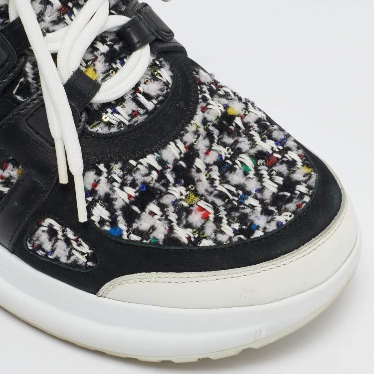 Pre Owned Louis Vuitton Multicolor Leather and Tweed Archlight High Top Sneakers Size 40