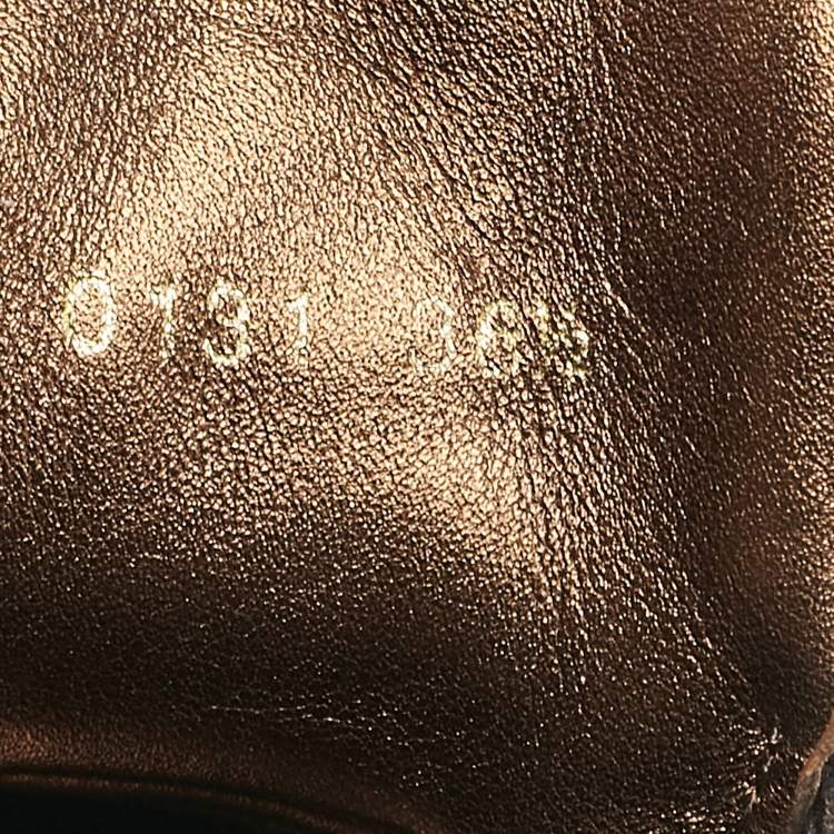 Pre Owned Louis Vuitton Brown Monogram Canvas and Crocodile Punchy High Top Sneakers Size 36.5