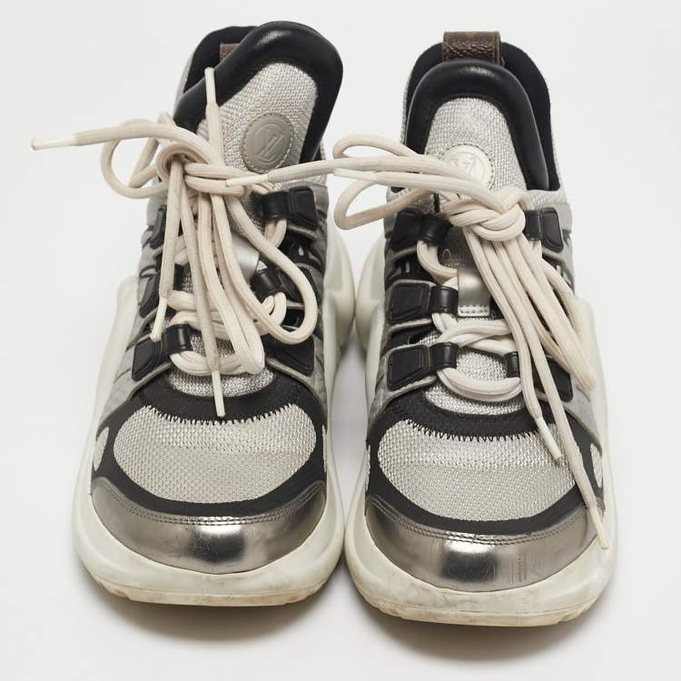 Pre Owned Louis Vuitton Multicolor Leather and Mesh Archlight High Top Sneakers Size 35