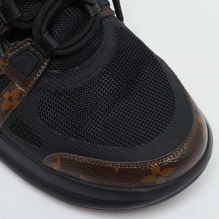 Pre Owned Louis Vuitton Black Mesh and Monogram Canvas Archlight Sneakers Size 41