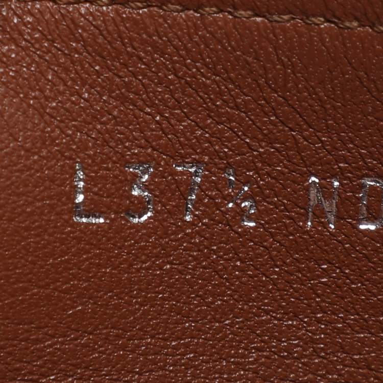 Pre Owned Louis Vuitton Brown Leather Oxford Slip On Loafers Size 37
