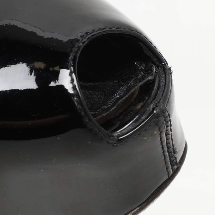Pre Owned Louis Vuitton Black Patent Leather Oh Really! Platform Pumps Size 38